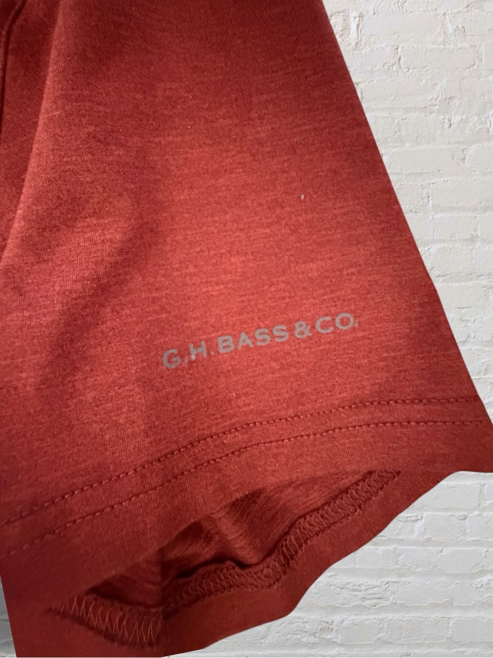 G.H. Bass Slub Jersey Polo Shirt Men’s L Red Stretch Performance Casual - Picture 7 of 9